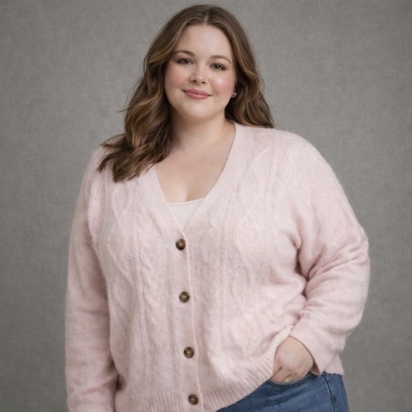Auden Sweaters - Auden Soft Pink Button-Up Cardigan